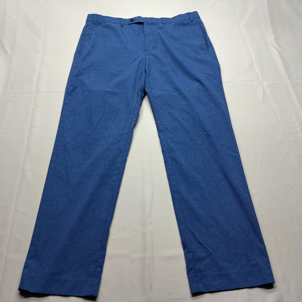 Lauren Ralph Lauren Mens Blue Textured Dress Pants Trousers 36W x 32L Stretch